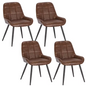 Set van 4 Scandinavische Eetkamerstoelen – Fluwelen Zitting & Metalen Poten, Ergonomisch en Stijlvol