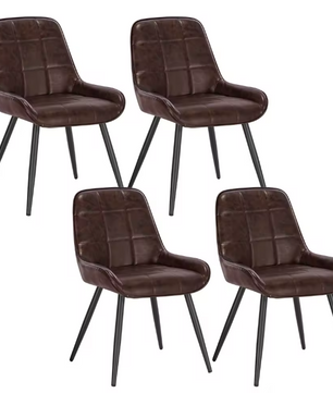 Set van 4 Scandinavische Eetkamerstoelen – Fluwelen Zitting & Metalen Poten, Ergonomisch en Stijlvol