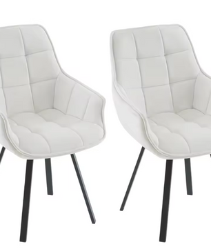 Set van 2 Draaibare Eetkamerstoelen – Fluwelen Bekleding & Armleuningen, Modern en Comfortabel