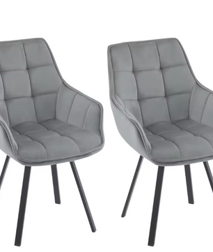 Set van 2 Draaibare Eetkamerstoelen – Fluwelen Bekleding & Armleuningen, Modern en Comfortabel