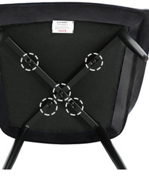 Set van 6 Fluwelen Eetkamerstoelen – Metalen Poten & Armleuningen, Modern en Comfortabel
