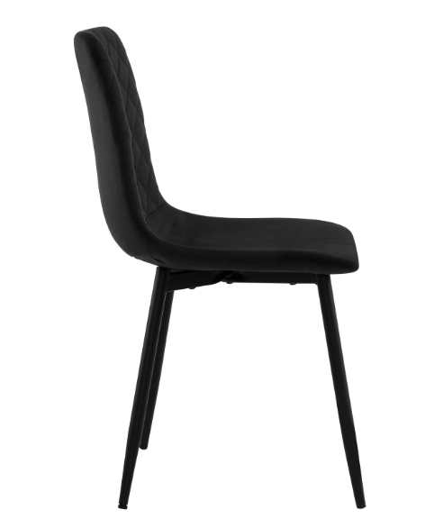 Set van 4 Scandinavische Eetkamerstoelen – Fluwelen Zitting & Metalen Poten, Modern en Comfortabel