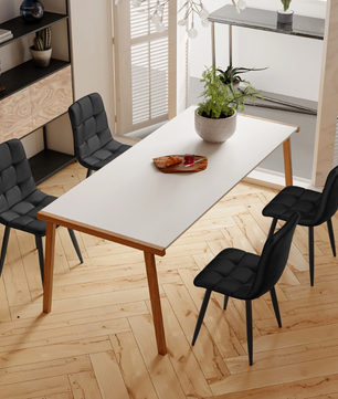 Set van 4 Moderne Eetkamerstoelen – Fluwelen Zitting & Metalen Frame, Elegant en Comfortabel