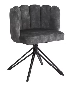 Set van 2 Draaibare Eetkamerstoelen – Fluwelen Zitting & Metalen Frame, Modern en Comfortabel