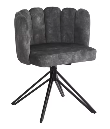 Set van 2 Draaibare Eetkamerstoelen – Fluwelen Zitting & Metalen Frame, Modern en Comfortabel