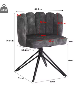 Set van 2 Draaibare Eetkamerstoelen – Fluwelen Zitting & Metalen Frame, Modern en Comfortabel