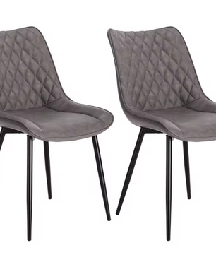 Set van 2 Eetkamerstoelen – Kunstleer & Metalen Poten, Ergonomisch en Comfortabel