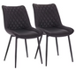 Set van 2 Eetkamerstoelen – Kunstleer & Metalen Poten, Ergonomisch en Comfortabel