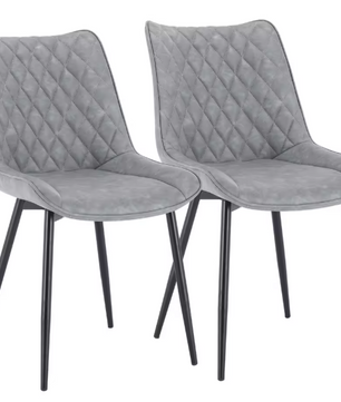 Set van 2 Eetkamerstoelen – Kunstleer & Metalen Poten, Ergonomisch en Comfortabel
