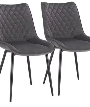 Set van 2 Eetkamerstoelen – Kunstleer & Metalen Poten, Ergonomisch en Comfortabel