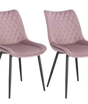 Set van 2 Eetkamerstoelen – Kunstleer & Metalen Poten, Ergonomisch en Comfortabel