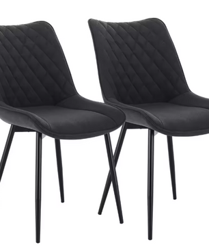 Set van 2 Eetkamerstoelen – Kunstleer & Metalen Poten, Ergonomisch en Comfortabel