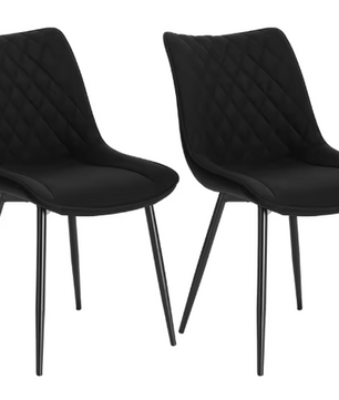 Set van 2 Eetkamerstoelen – Kunstleer & Metalen Poten, Ergonomisch en Comfortabel
