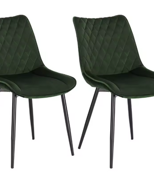 Set van 2 Eetkamerstoelen – Kunstleer & Metalen Poten, Ergonomisch en Comfortabel