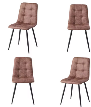 Set van 4 Velvet Eetkamerstoelen – Zachte Zitting & Metalen Poten, Modern en Comfortabel