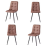 Set van 4 Velvet Eetkamerstoelen – Zachte Zitting & Metalen Poten, Modern en Comfortabel
