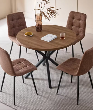Set van 4 Velvet Eetkamerstoelen – Zachte Zitting & Metalen Poten, Modern en Comfortabel