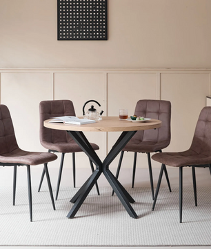 Set van 4 Velvet Eetkamerstoelen – Zachte Zitting & Metalen Poten, Modern en Comfortabel