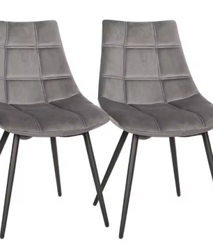 Set van 2 Velvet Eetkamerstoelen – Comfortabele Zitting & Stalen Poten, Modern Design