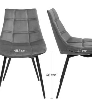 Set van 2 Velvet Eetkamerstoelen – Comfortabele Zitting & Stalen Poten, Modern Design