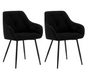 Set van 2 Velvet Eetkamerstoelen – Met Armleuningen & Metalen Poten, Ergonomisch en Comfortabel
