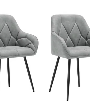 Set van 2 Velvet Eetkamerstoelen – Met Armleuningen & Metalen Poten, Ergonomisch en Comfortabel