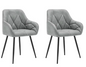 Set van 2 Velvet Eetkamerstoelen – Met Armleuningen & Metalen Poten, Ergonomisch en Comfortabel