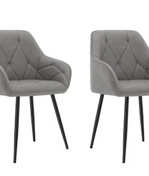 Set van 2 Velvet Eetkamerstoelen – Met Armleuningen & Metalen Poten, Ergonomisch en Comfortabel