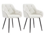 Set van 2 Velvet Eetkamerstoelen – Met Armleuningen & Metalen Poten, Ergonomisch en Comfortabel