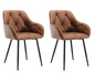 Set van 2 Velvet Eetkamerstoelen – Met Armleuningen & Metalen Poten, Ergonomisch en Comfortabel