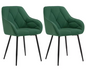 Set van 2 Velvet Eetkamerstoelen – Met Armleuningen & Metalen Poten, Ergonomisch en Comfortabel