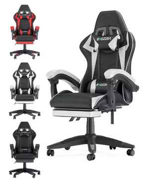 Gamingstoel met Voetsteun – Ergonomisch Ontwerp, Lendensteun & Verstelbare Rugleuning