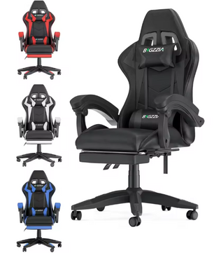 Gamingstoel met Voetsteun – Ergonomisch Ontwerp, Lendensteun & Verstelbare Rugleuning