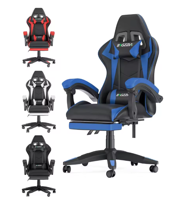 Gamingstoel met Voetsteun – Ergonomisch Ontwerp, Lendensteun & Verstelbare Rugleuning