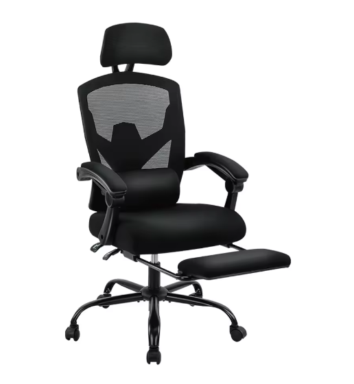 Ergonomische Mesh Gamingstoel met Voetsteun – Verstelbare Rugleuning & Lendensteun