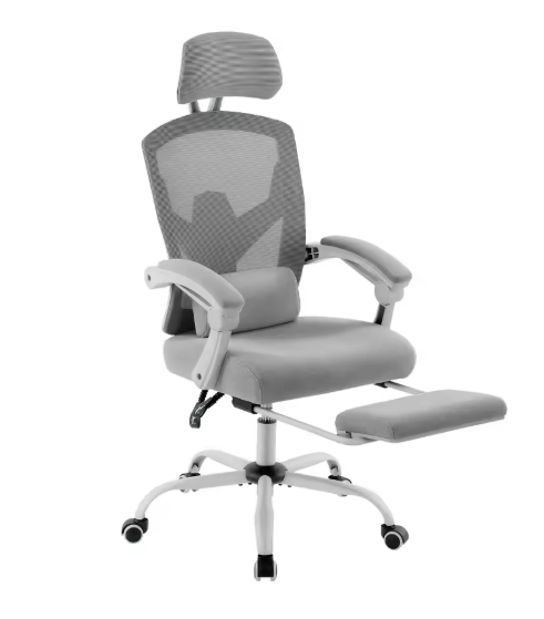 Ergonomische Mesh Gamingstoel met Voetsteun – Verstelbare Rugleuning & Lendensteun