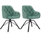 Set van 2 Draaibare Eetkamerstoelen – Ergonomisch Design met Armleuningen & Metalen Poten