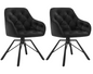 Set van 2 Draaibare Eetkamerstoelen – Ergonomisch Design met Armleuningen & Metalen Poten