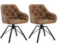 Set van 2 Draaibare Eetkamerstoelen – Ergonomisch Design met Armleuningen & Metalen Poten