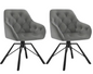 Set van 2 Draaibare Eetkamerstoelen – Ergonomisch Design met Armleuningen & Metalen Poten