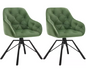 Set van 2 Draaibare Eetkamerstoelen – Ergonomisch Design met Armleuningen & Metalen Poten