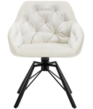 Set van 2 Draaibare Eetkamerstoelen – Ergonomisch Design met Armleuningen & Metalen Poten