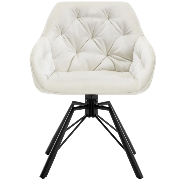 Set van 2 Draaibare Eetkamerstoelen – Ergonomisch Design met Armleuningen & Metalen Poten