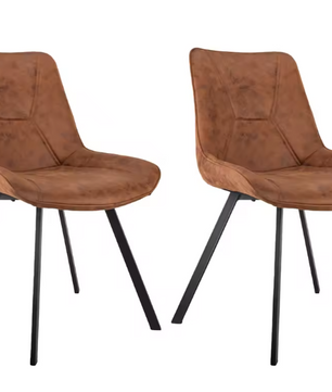 Set van 2 Ergonomische Eetkamerstoelen – Waterafstotend & Krasbestendig, Modern Design