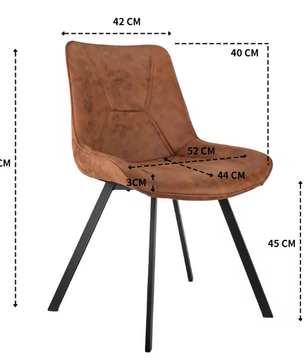 Set van 2 Ergonomische Eetkamerstoelen – Waterafstotend & Krasbestendig, Modern Design
