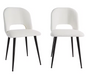 Set van 2 Corduroy Eetkamerstoelen – Gestoffeerde Zitting & Verstelbare Metalen Poten, Modern en Comfortabel