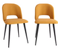 Set van 2 Corduroy Eetkamerstoelen – Gestoffeerde Zitting & Verstelbare Metalen Poten, Modern en Comfortabel