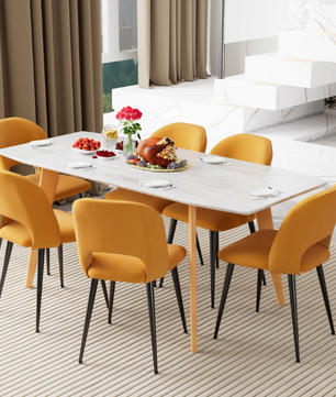 Set van 2 Corduroy Eetkamerstoelen – Gestoffeerde Zitting & Verstelbare Metalen Poten, Modern en Comfortabel