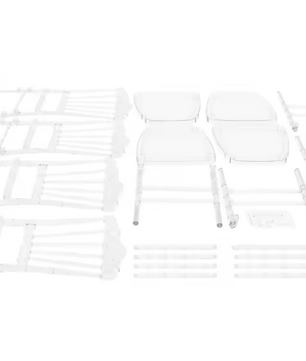 Set van 4 Transparante Eetkamerstoelen – Acryl Stapelbare Stoelen, Modern & Duurzaam