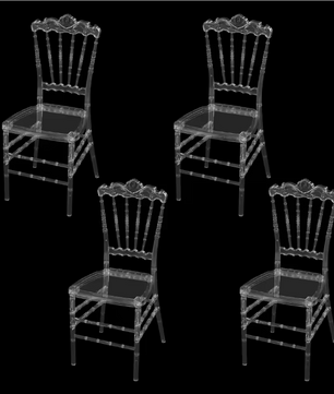 Set van 4 Transparante Eetkamerstoelen – Acryl Stapelbare Stoelen, Modern & Duurzaam